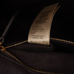 Medium Leather and House Check Banner Satchel