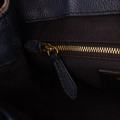 Medium Leather and House Check Banner Satchel