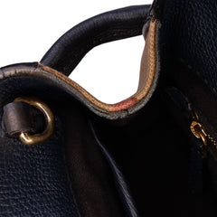 Medium Leather and House Check Banner Satchel
