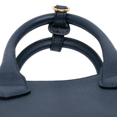 Medium Leather and House Check Banner Satchel