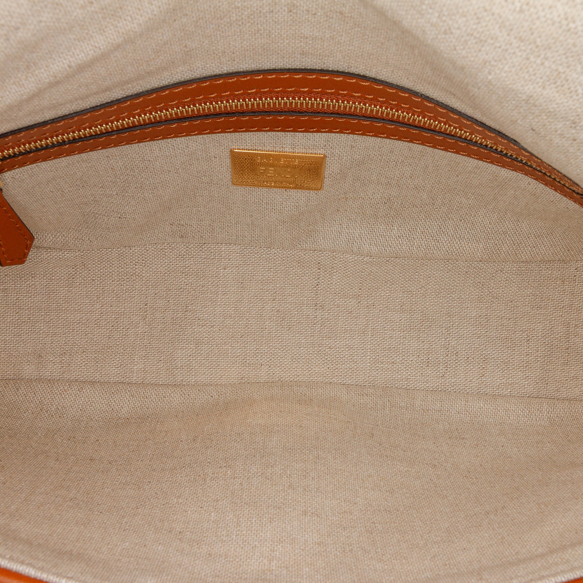 Zucca Embroidered Canvas Baguette Satchel