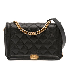 Quilted Caviar Boy Wallet on Chain