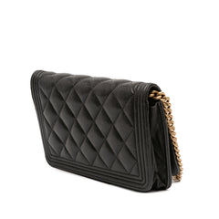Quilted Caviar Boy Wallet on Chain