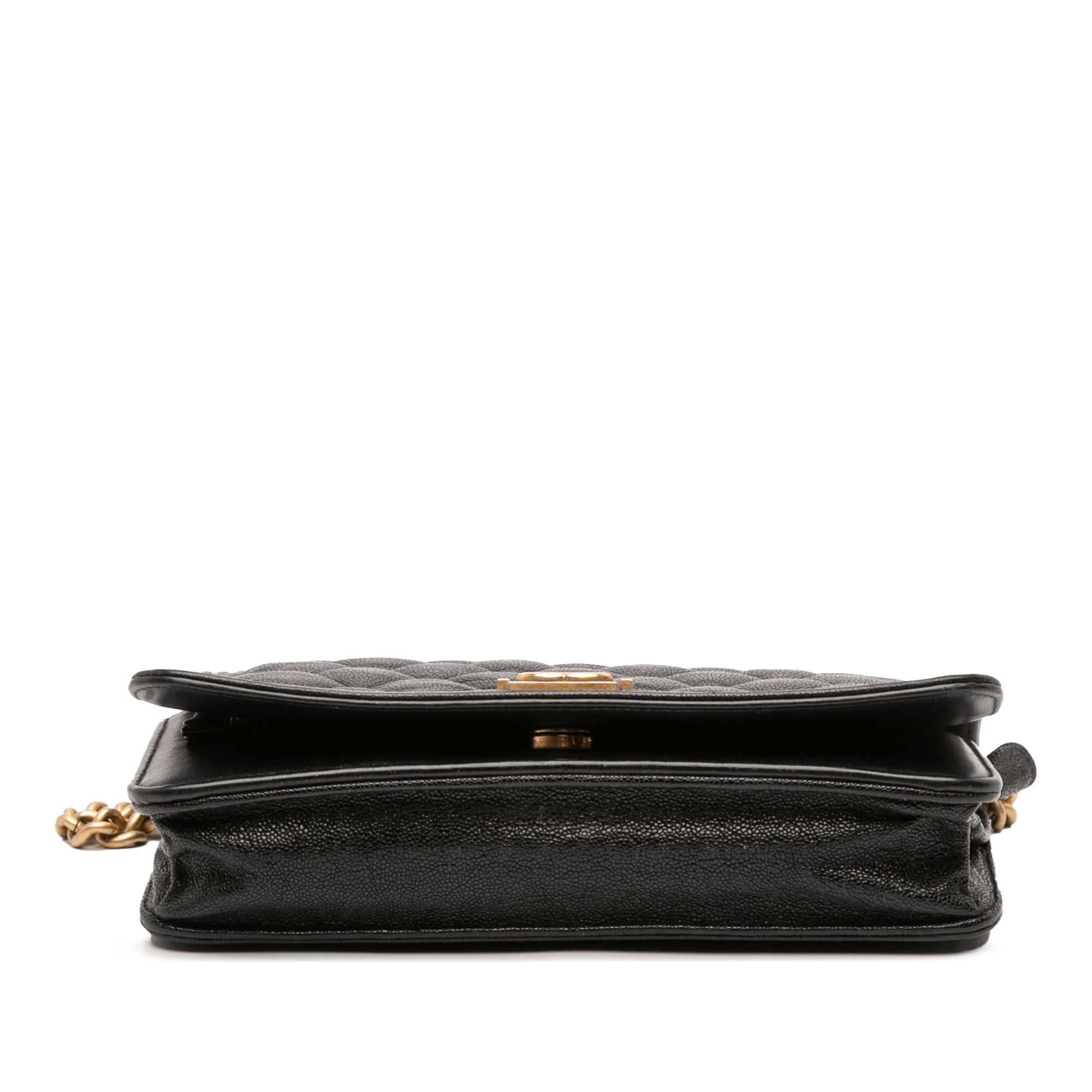 Quilted Caviar Boy Wallet on Chain