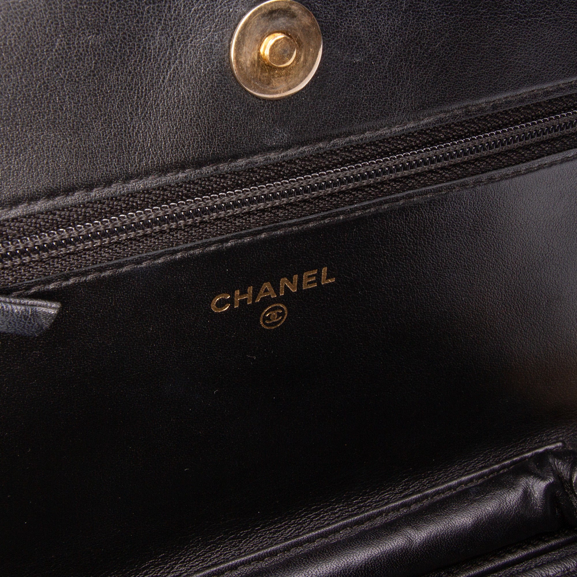 Quilted Caviar Boy Wallet on Chain