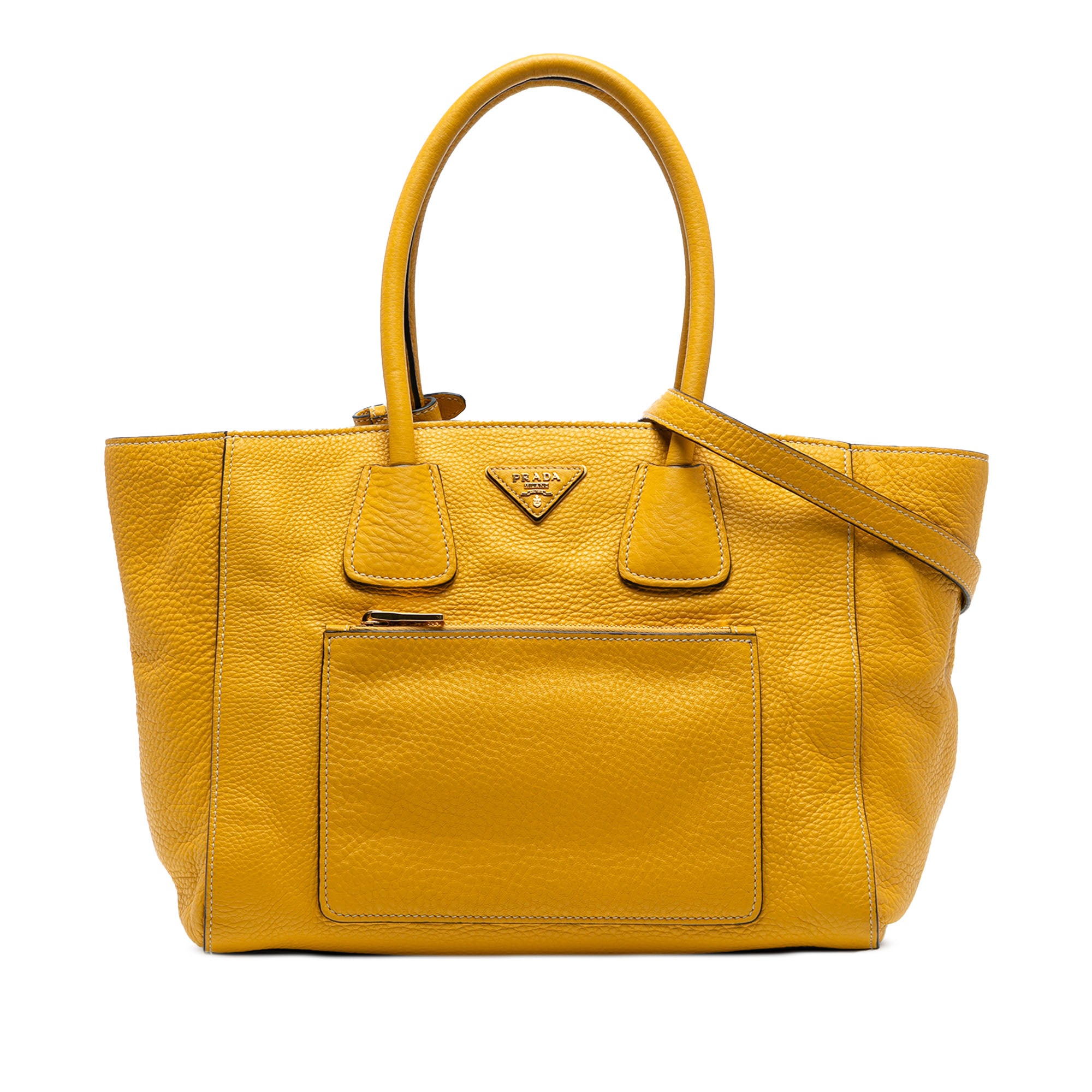 Vitello Daino Front Pocket Open Convertible Tote