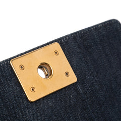 Small Quilted Denim and Tweed Boy Flap