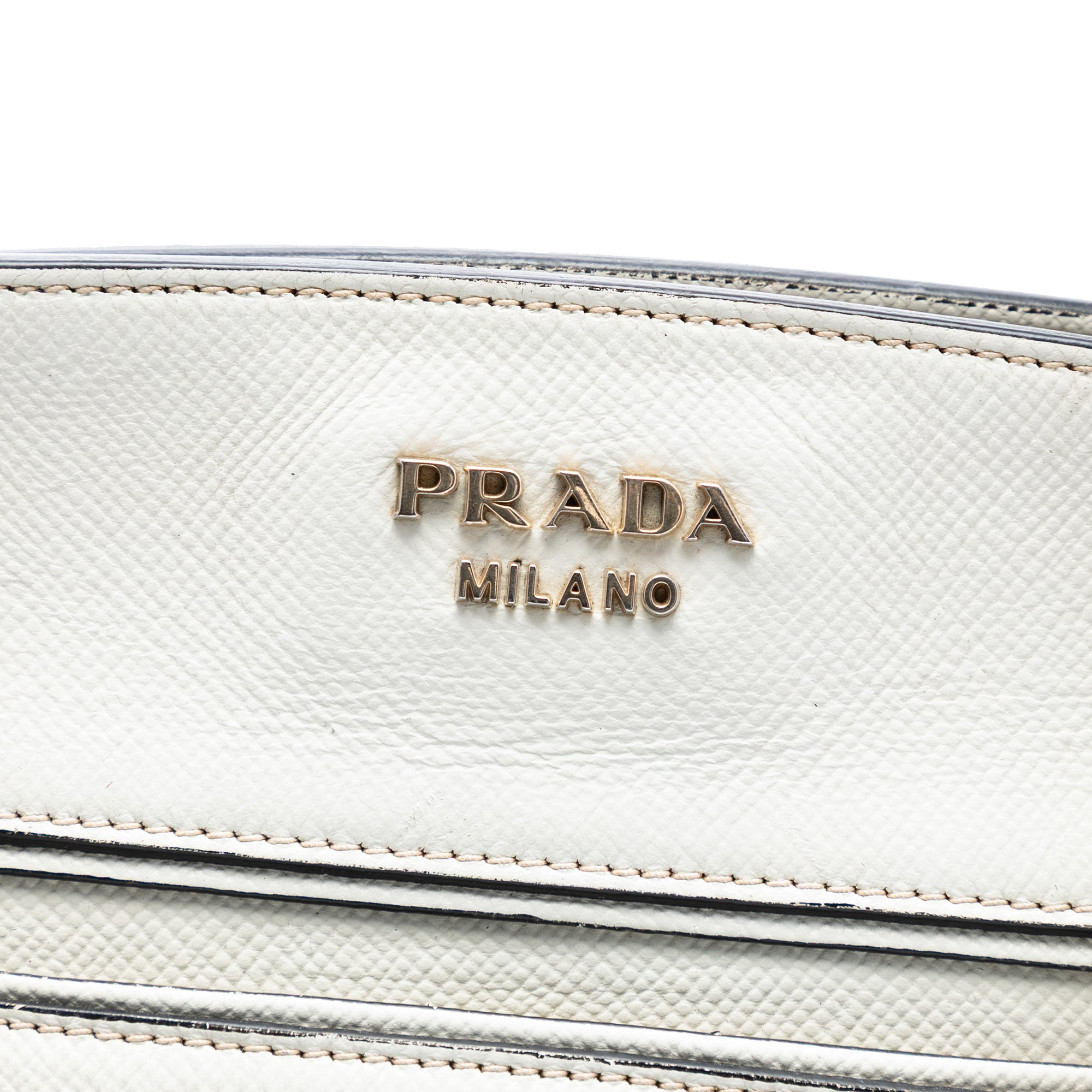 Bicolor Saffiano Cuir Trimmed Canvas Satchel