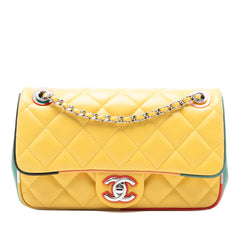 Small CC Quilted Multicolor Lambskin Acrylic Cuba Flap