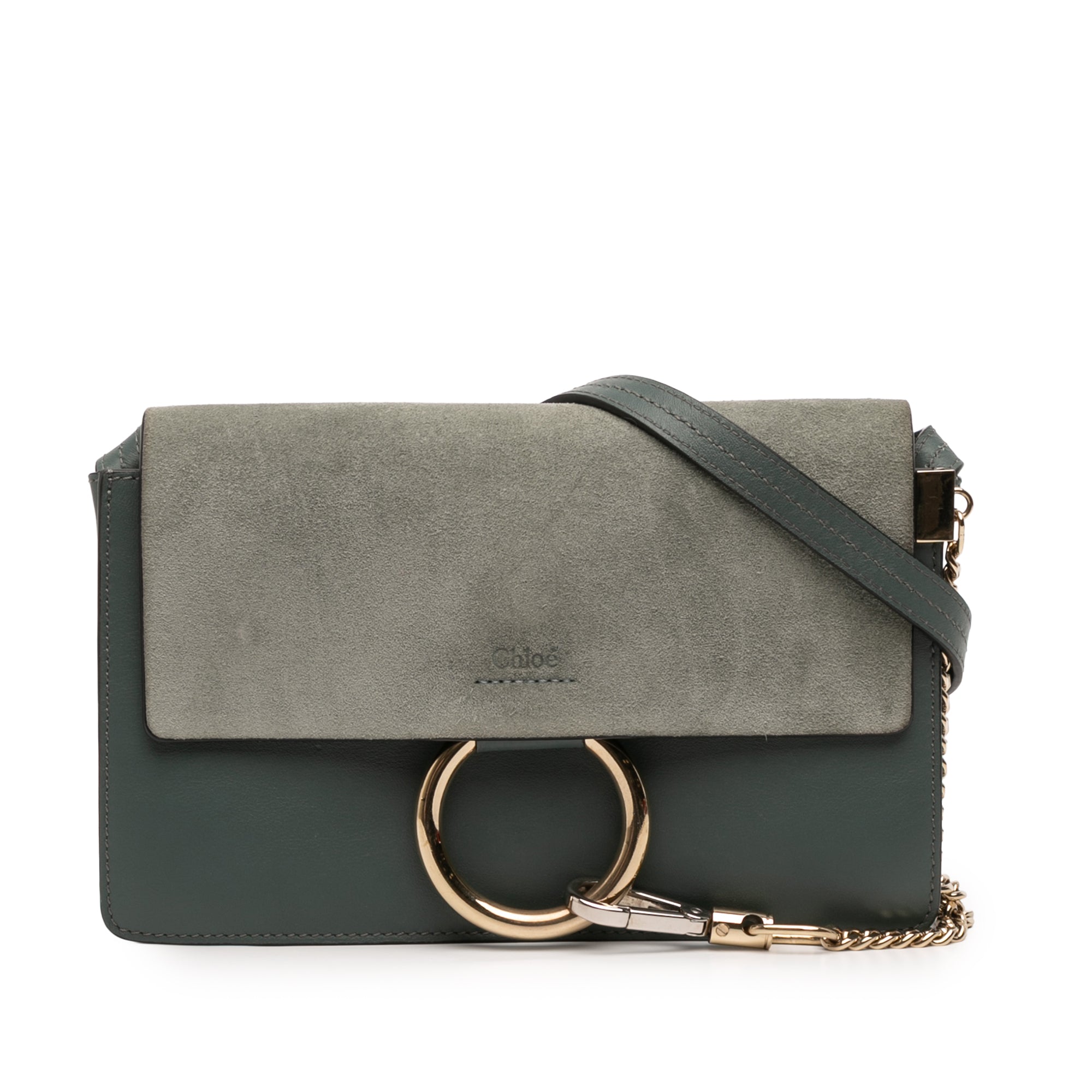 Small Suede and Calfskin Faye Crossbody