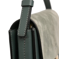 Small Suede and Calfskin Faye Crossbody