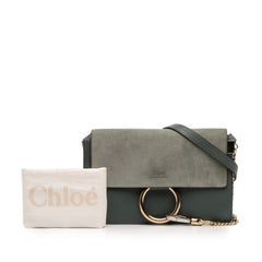 Small Suede and Calfskin Faye Crossbody