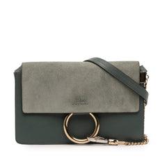 Small Suede and Calfskin Faye Crossbody