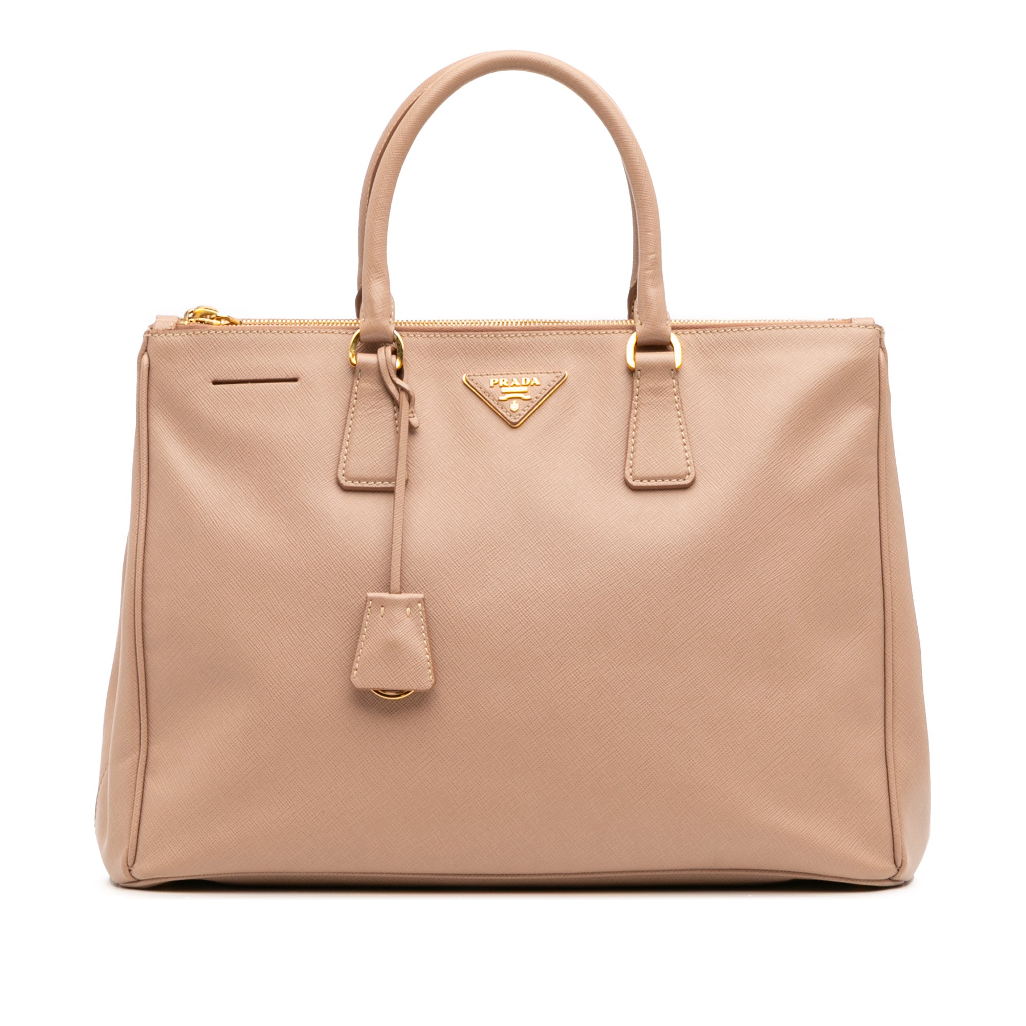 Large Saffiano Lux Galleria Double Zip Satchel