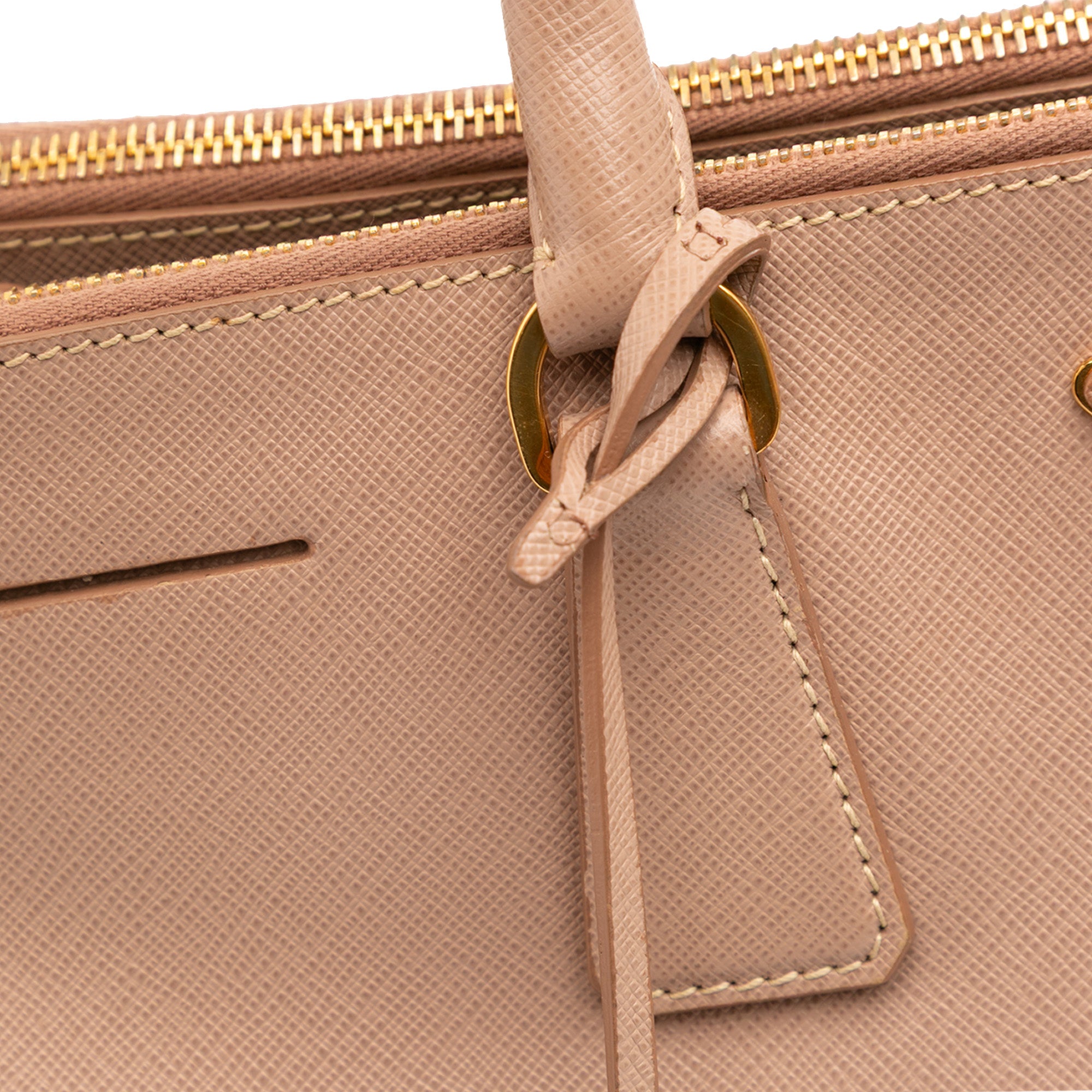 Large Saffiano Lux Galleria Double Zip Satchel