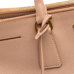 Large Saffiano Lux Galleria Double Zip Satchel