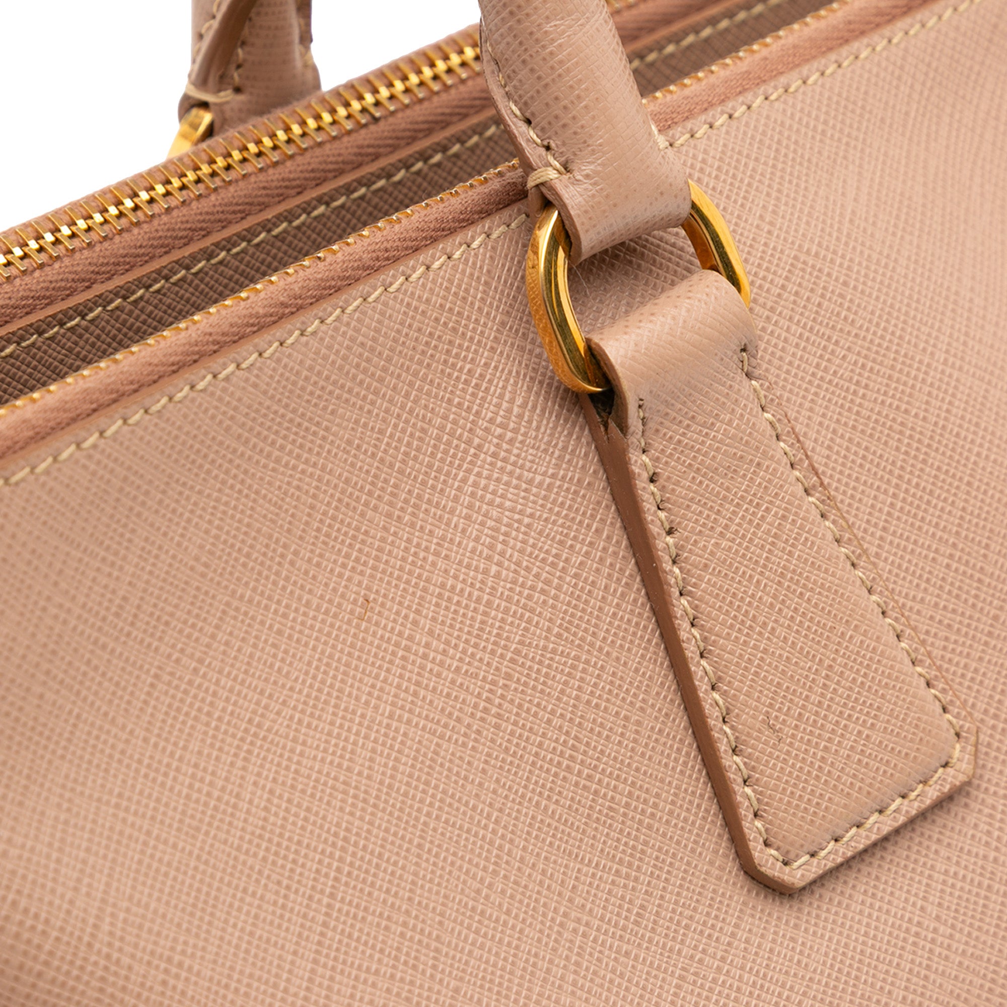Large Saffiano Lux Galleria Double Zip Satchel