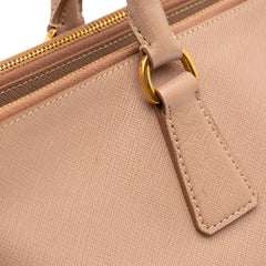 Large Saffiano Lux Galleria Double Zip Satchel
