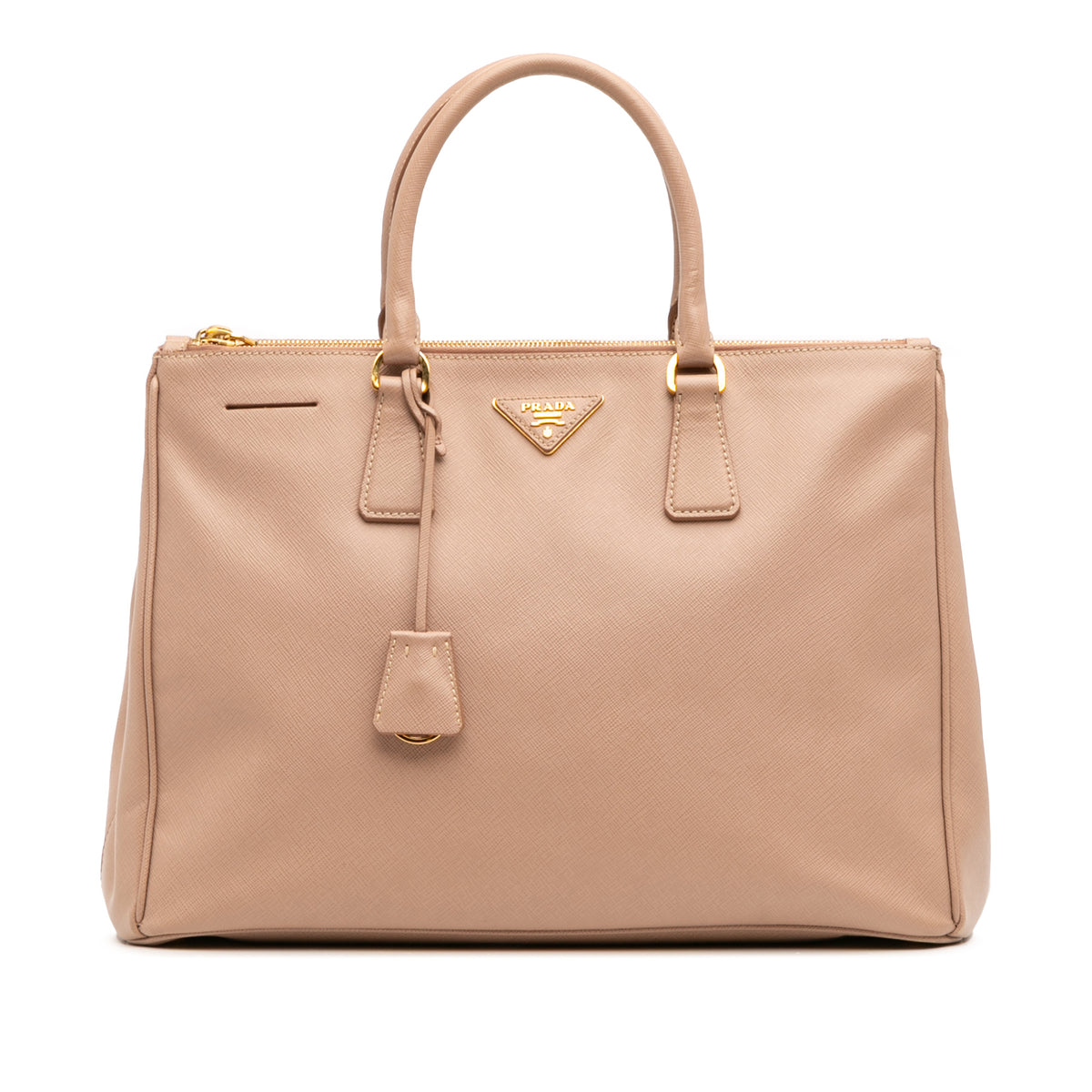 Large Saffiano Lux Galleria Double Zip Satchel