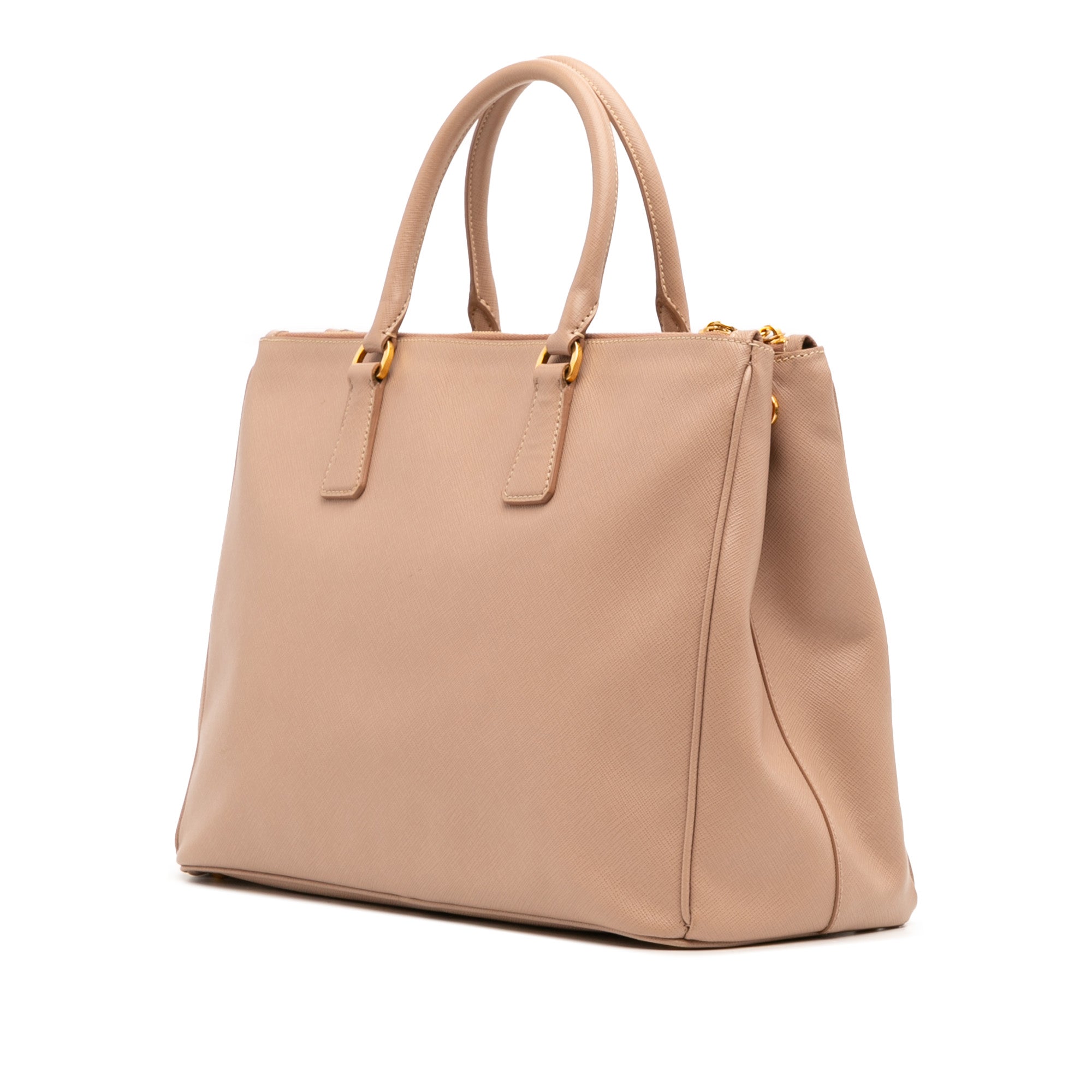 Large Saffiano Lux Galleria Double Zip Satchel