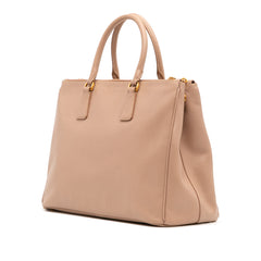 Large Saffiano Lux Galleria Double Zip Satchel