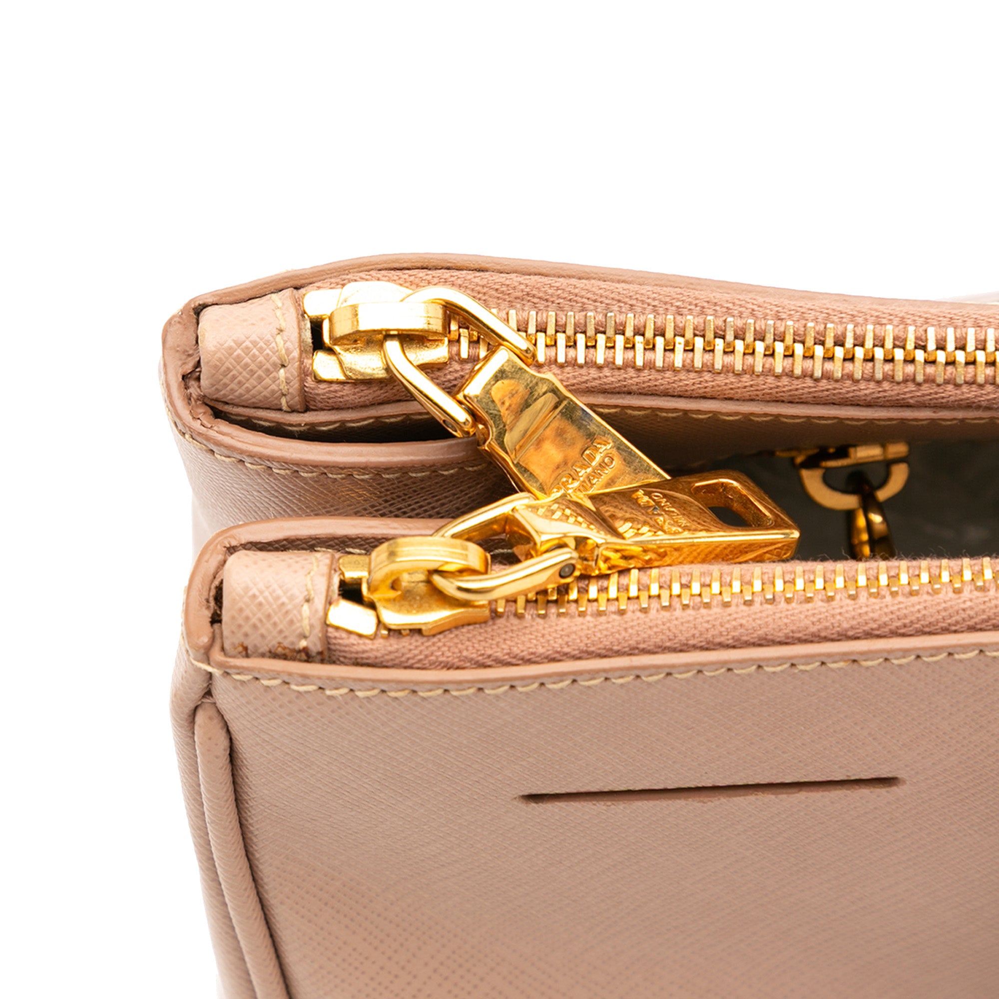 Large Saffiano Lux Galleria Double Zip Satchel