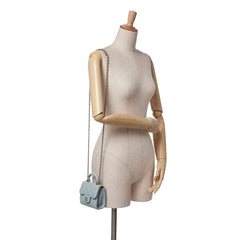 Mini Lambskin Top Handle Clutch On Chain