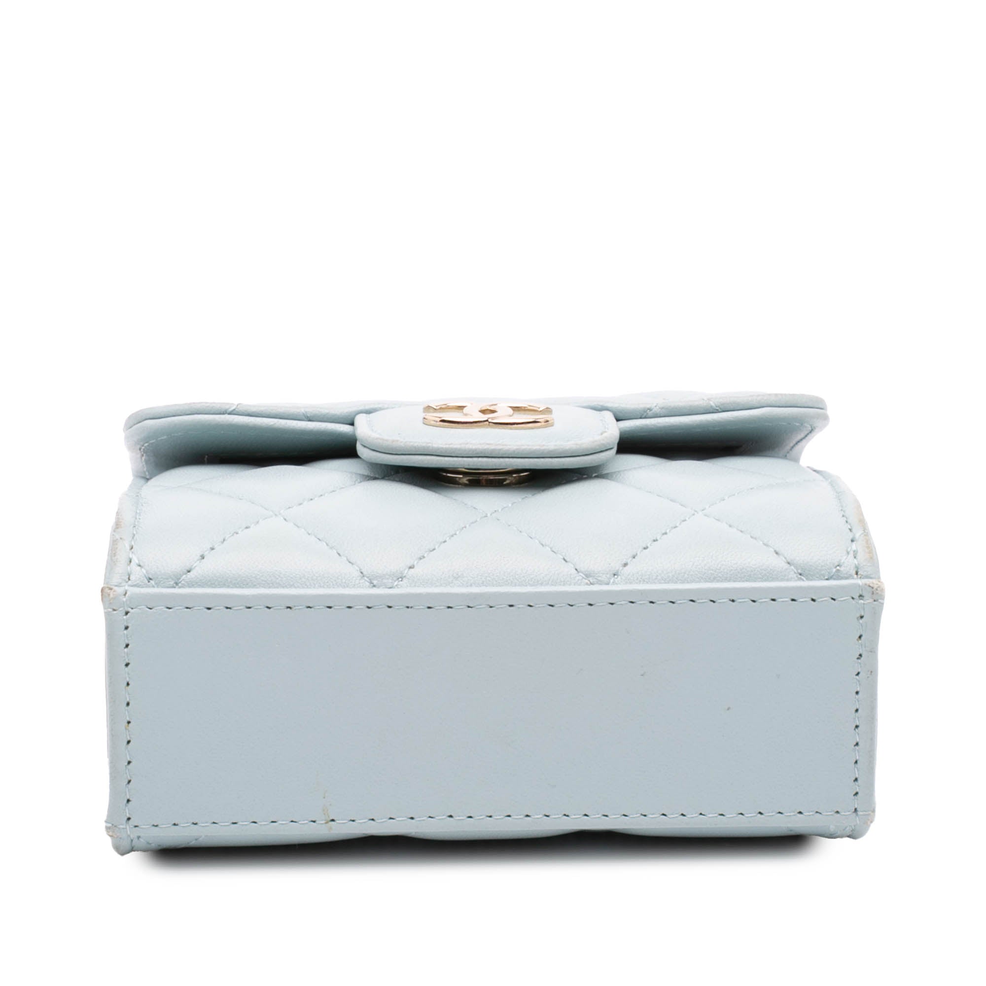 Mini Lambskin Top Handle Clutch On Chain