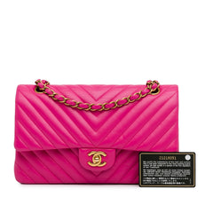 Medium Chevron Lambskin Double Flap