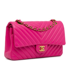 Medium Chevron Lambskin Double Flap
