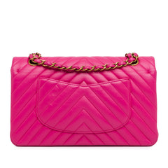 Medium Chevron Lambskin Double Flap