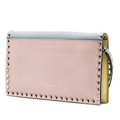 Tricolor Rockstud Wristlet Clutch
