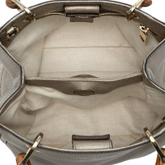 Small Calfskin Bamboo Shopper Satchel