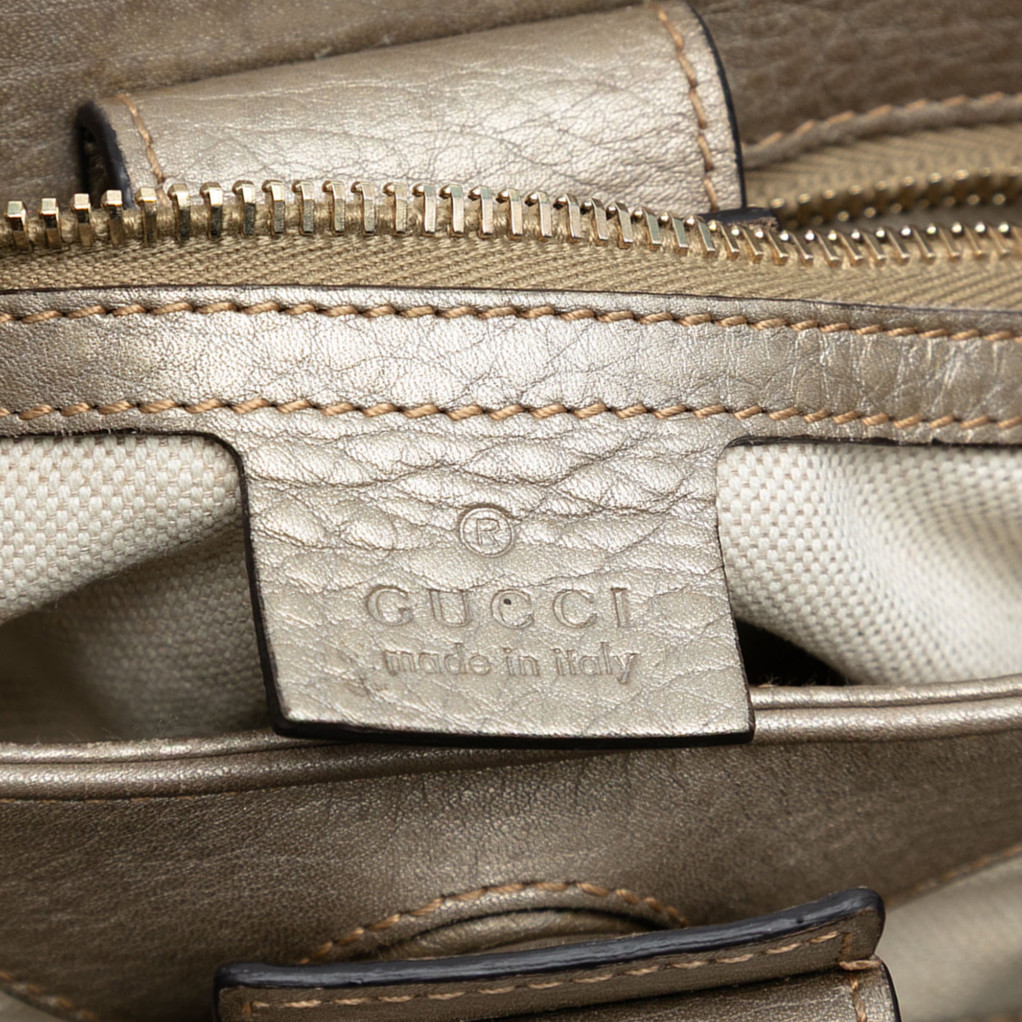 Small Calfskin Bamboo Shopper Satchel