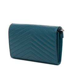 Grain De Poudre Matelasse Chevron Monogram Chain Wallet