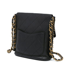 Small Quilted Calfskin Chain Hobo Flap