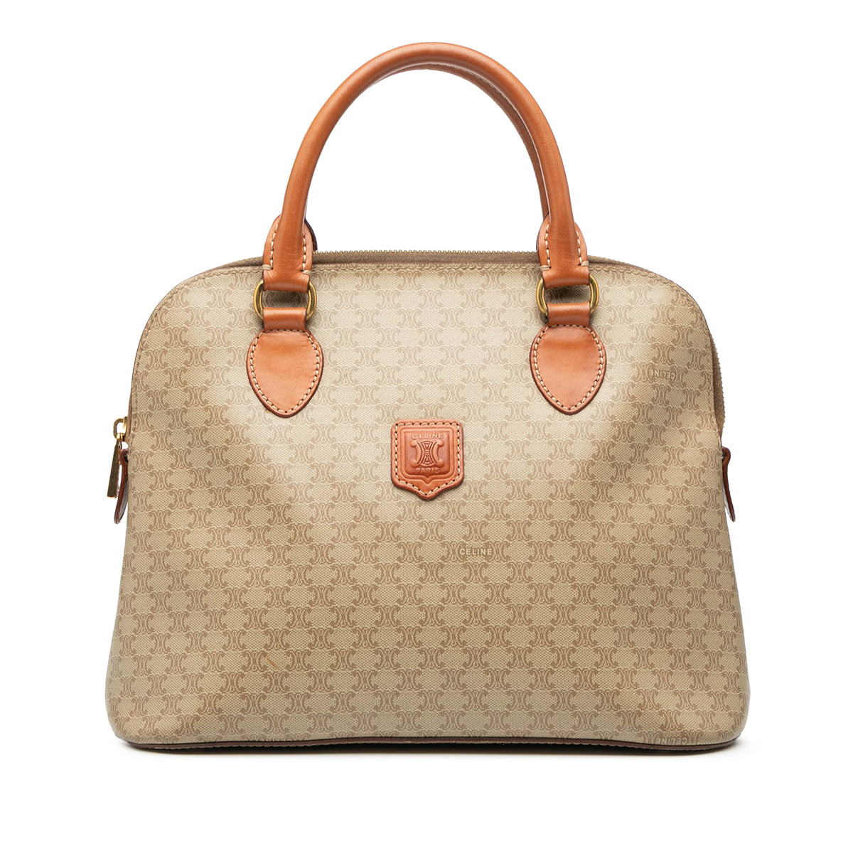 Macadam Coated Canvas Dome Satchel