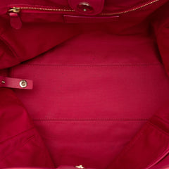 Small Leather Trimmed Haymarket Check Coated Canvas Canterbury Bow Tote