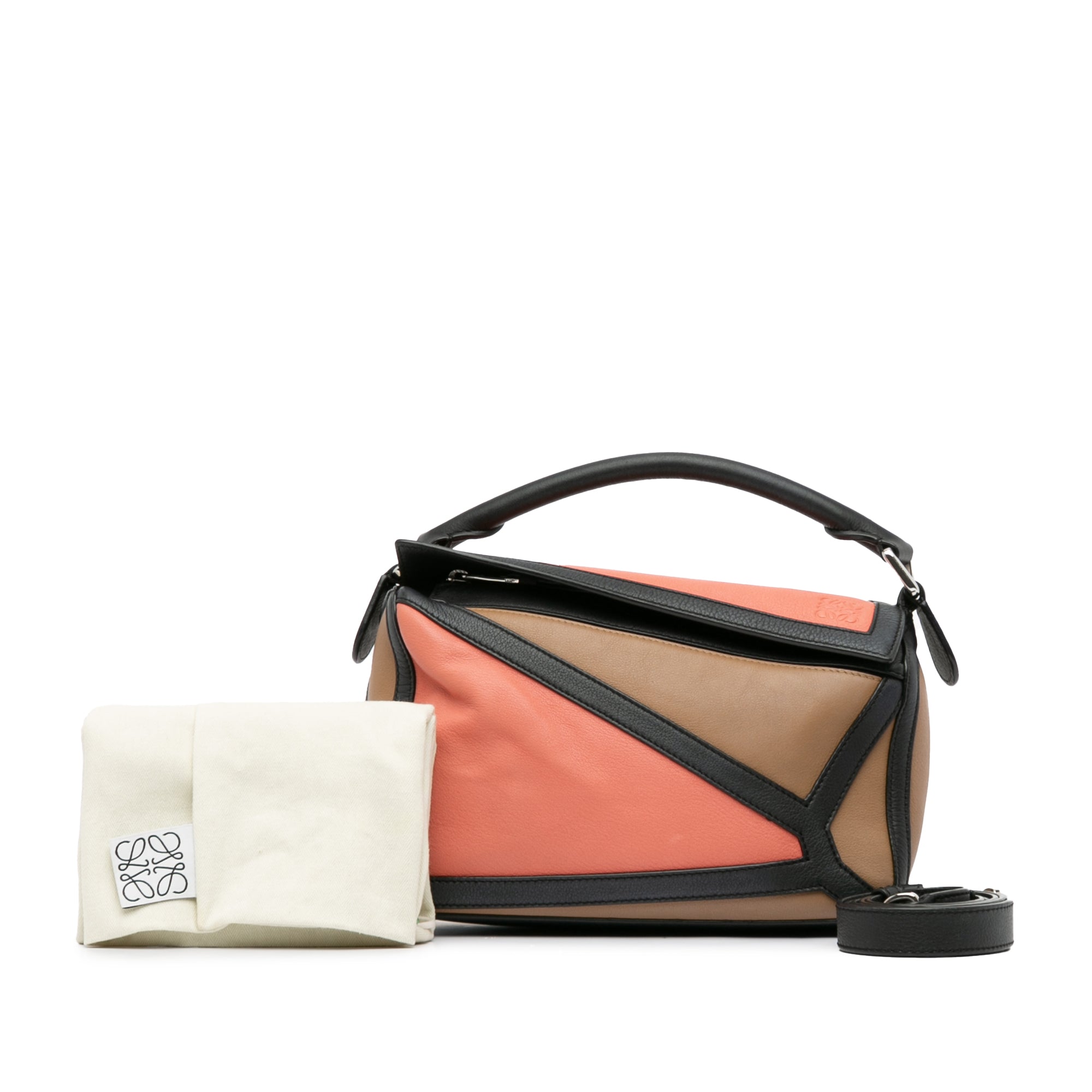 Small Calfskin Graphic Puzzle Satchel