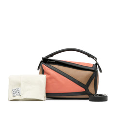 Small Calfskin Graphic Puzzle Satchel