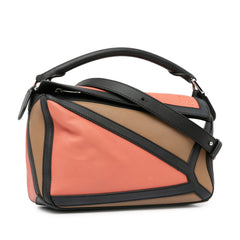 Small Calfskin Graphic Puzzle Satchel