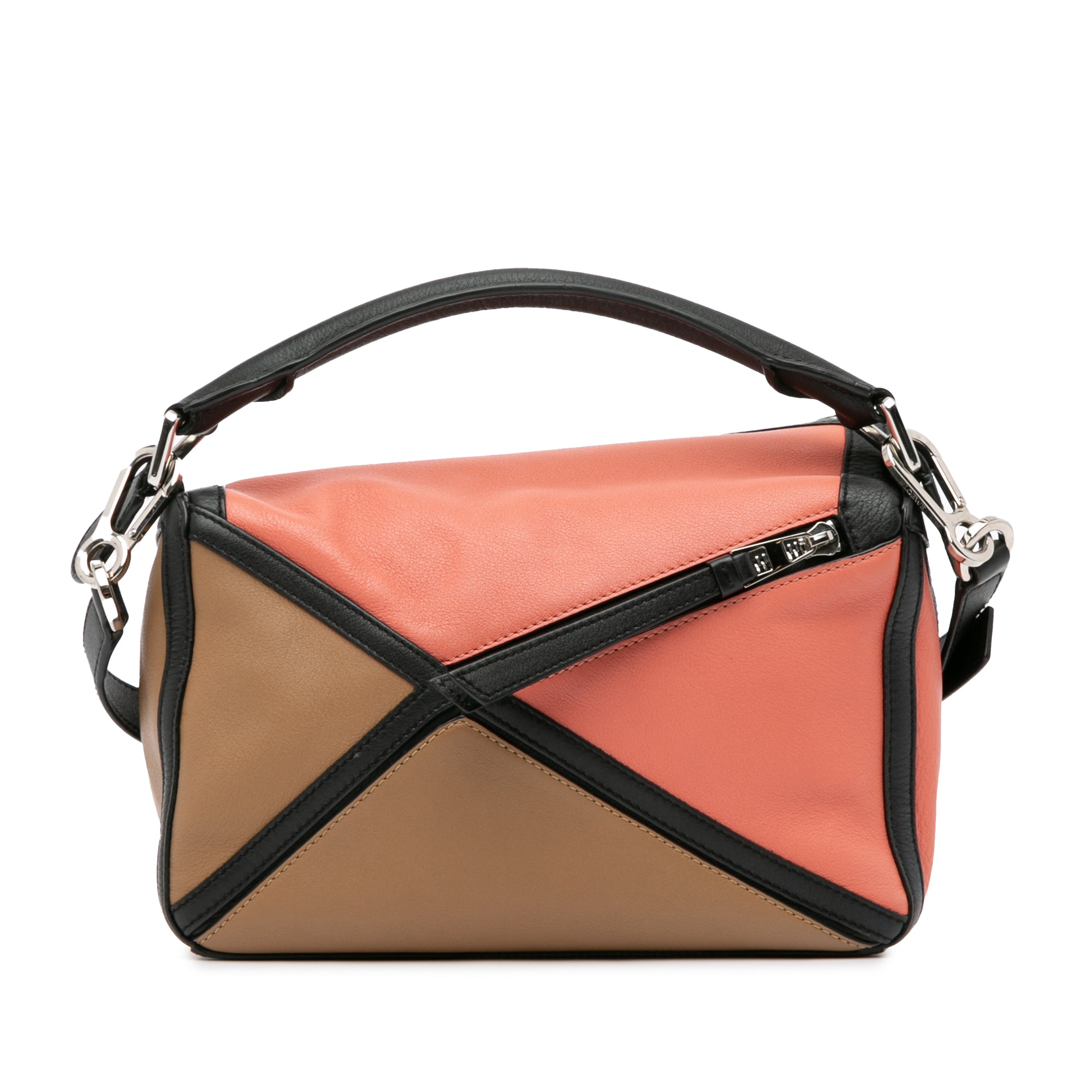 Small Calfskin Graphic Puzzle Satchel