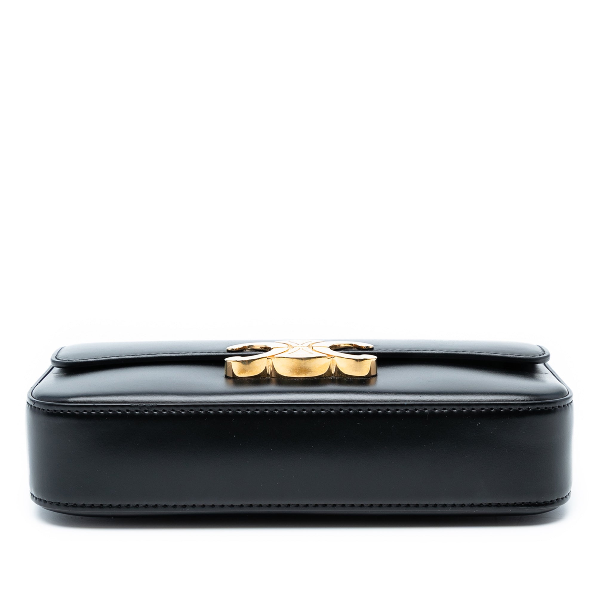 Shiny Calfskin Triomphe Claude Shoulder Bag