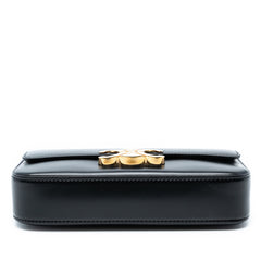 Shiny Calfskin Triomphe Claude Shoulder Bag