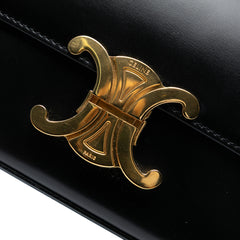 Shiny Calfskin Triomphe Claude Shoulder Bag