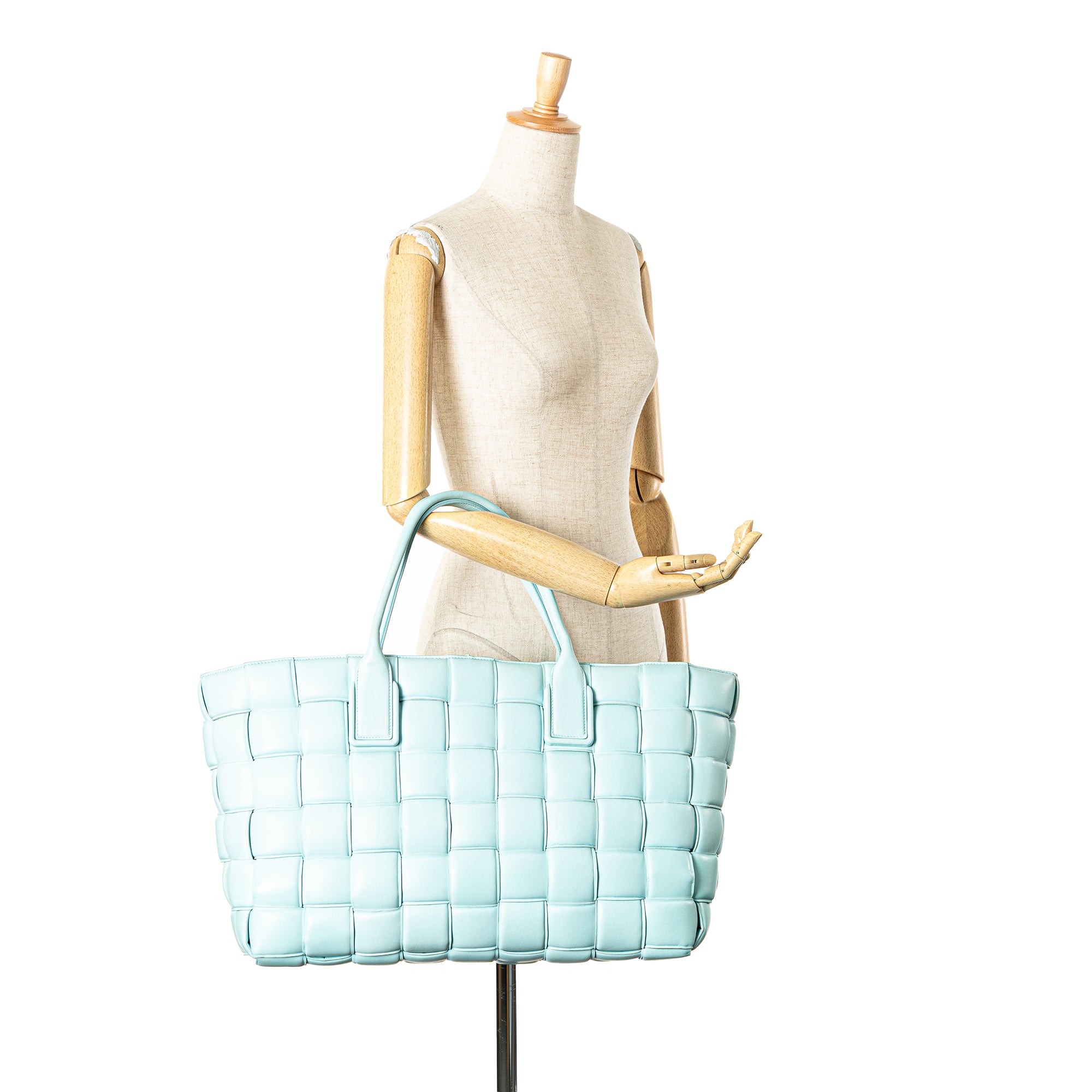 Large Lambskin Intreccio Padded Tote