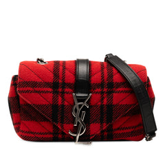 Baby Chevron Tartan Wool Monogram Classic Chain Bag
