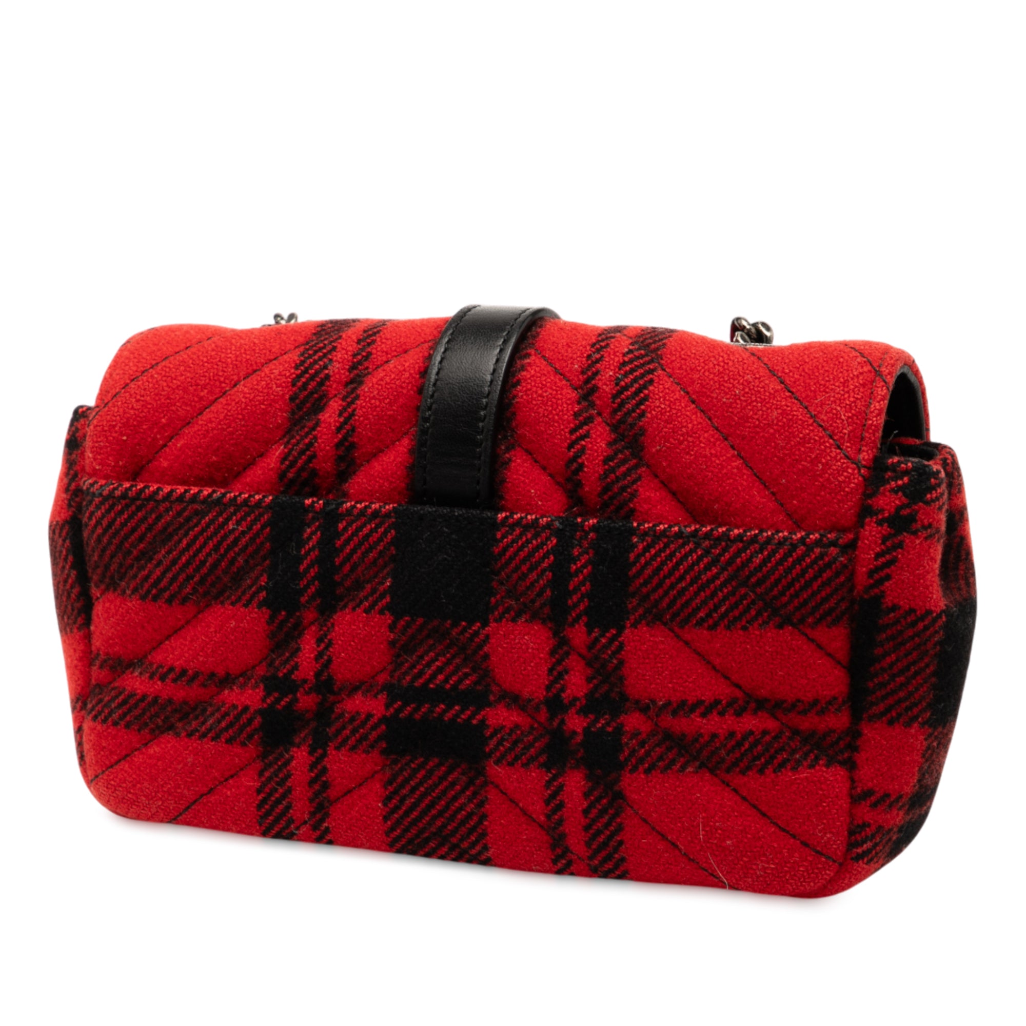 Baby Chevron Tartan Wool Monogram Classic Chain Bag