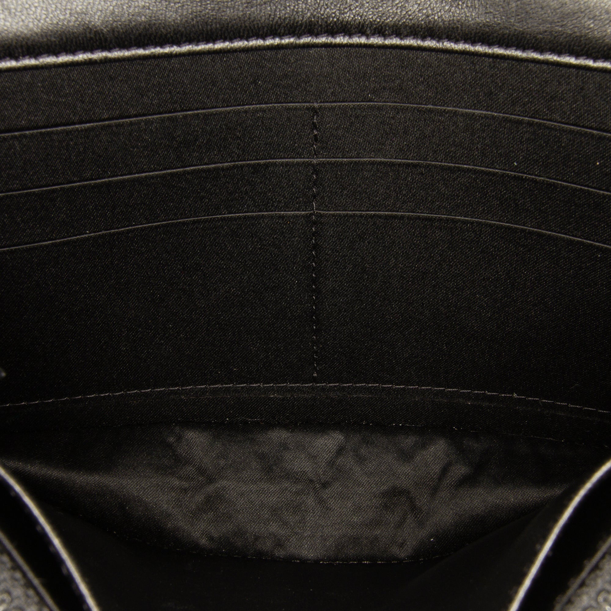 CC Quilted Crinkled Patent Wallet On Chain