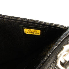 CC Quilted Crinkled Patent Wallet On Chain